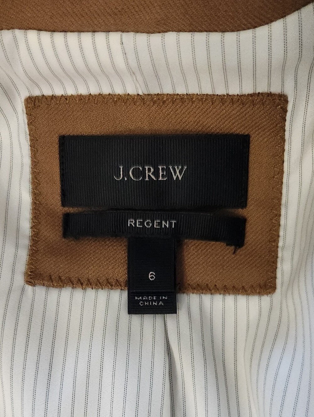 J.Crew Regent Blazer Womens Camel Brown Wool Stand Collar - Picture 13 of 16